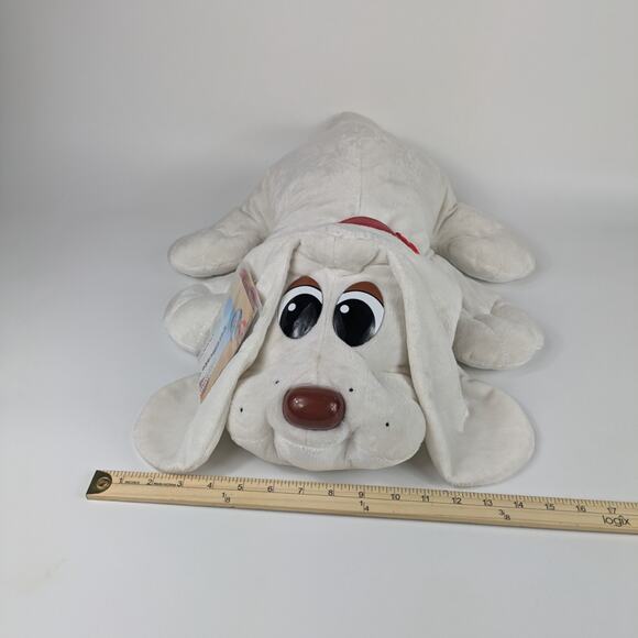 2007 Large Pound Puppy Puppies 01300 Autographed Bowling White Red Collar Plush - Picture 12 of 16